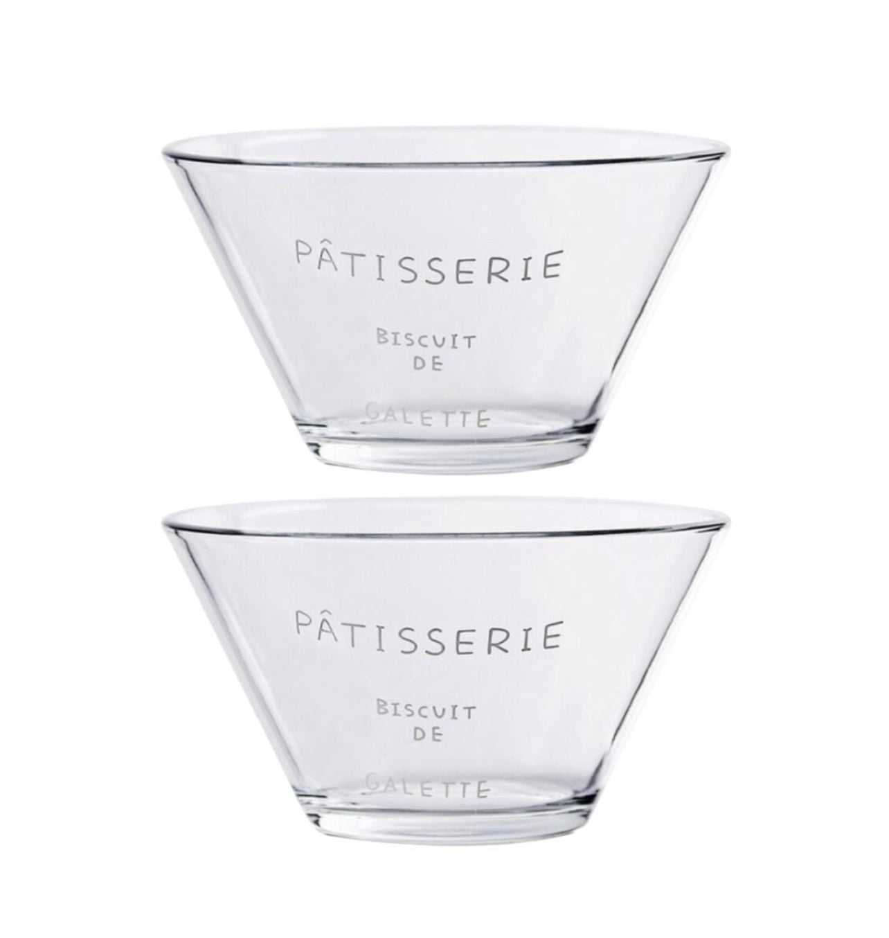 French Glass Dessert Bowls 2pc