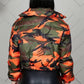High Collar Full Sleeve Zipper Camouflage Bomber Jacket