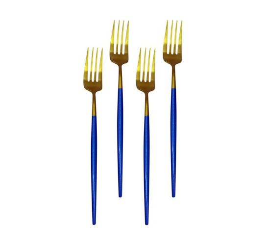 Tea Forks blue/gold 6pcs